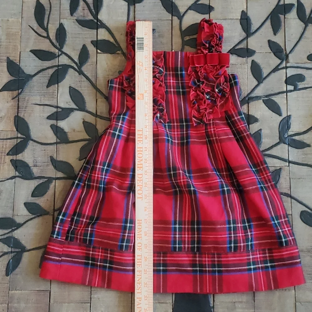 The Children's Place Red Plaid Christmas Dress 4T